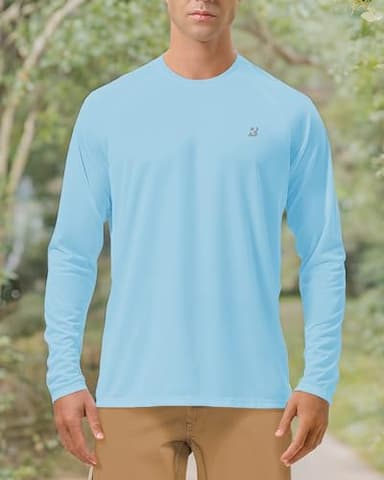 Roadbox Mens UPF 50+ UV Sun Protection Shirts Outdoor Long Sleeve SPF Diving Rash Guard for Fishing Hiking Swimming Blue - Image 6