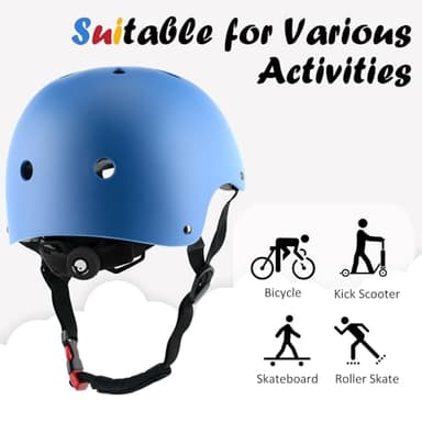 Kids Bike Helmet, Adjustable and Multi-Sport, from Toddler to Youth, 3 Sizes (Blue) - Image 4