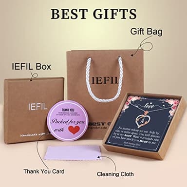 Iefil Sterling Silver Necklace for Women, Dainty Rose Love Heart Initial A Letter Pendant Necklace Jewelry Gifts for Mom Wife Girlfriend Birthday Anniversary - Image 6