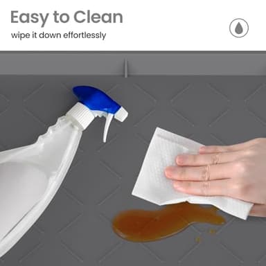 MateeyLife 22'' x 19'' Silicone Under Sink Mat for Kitchen Waterproof, Rubber Under Kitchen Sink Mat for Bottom, Bathroom Cabinet Liners for Shelves Waterproof, Silicone Matt with Lip, Boot Tray - Image 7