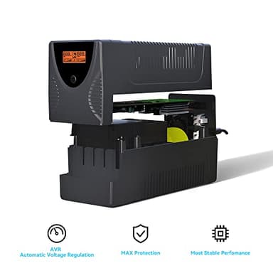 Ups Battery Backup and Surge Protector,Computer Uninterruptible Power Supply Units,Battery Backup Intelligent LCD,SKE Back UPS, Battery Backup for Computer 625VA/360W - Image 2