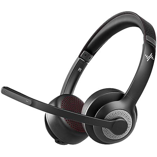 JIAMQISHI Wireless Headset with AI Noise Cancelling Microphone Bluetooth Headset - Bluetooth V5.2 Headphones with USB Dongle & Mic Mute for Computer/Laptop/PC/iPhone/Android/Cell Phones - Image 1