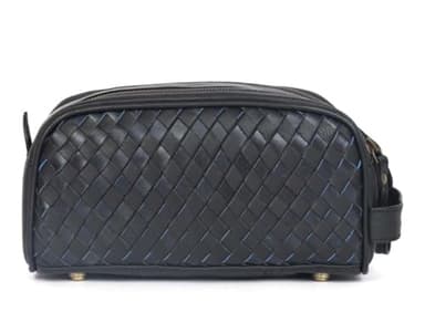 10" Premium Leather Toiletry Travel Pouch With Waterproof Lining | King-Size Handcrafted Vintage Dopp - Kit, Gift for Father's Day By Aaron Leather Goods (Black) - Image 11