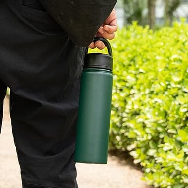 Konokyo 22oz Stainless Steel Bottles with 3 Lids Sport Insulated Water Bottle,Army Green - Image 6