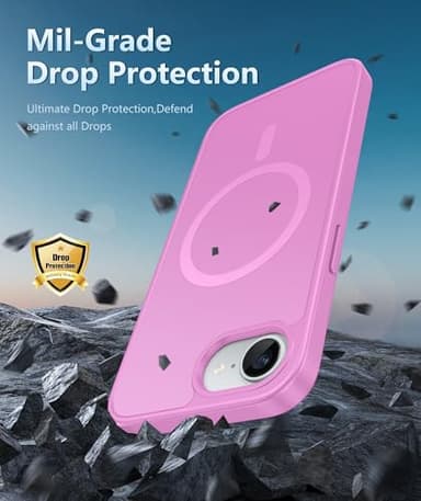 FNTCASE for iPhone 16e Phone Case: for iPhone 16E Case 2025 Magnetic Matte Textured Silicone Shockproof Military Grade Drop Protection Cell Phone Cover | Slim Rugged Anti-Slip Protective Bumper - Image 5