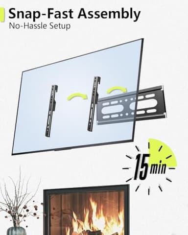 Nuyoah TV Wall Mount Bracket Low Profile Fixed for 14-43 Inch Flat Screen TVs & Monitors Up to 55lbs, Universal TV Monitor Mount Fits 8" Wood Studs Max VESA 200x200mm - Image 6