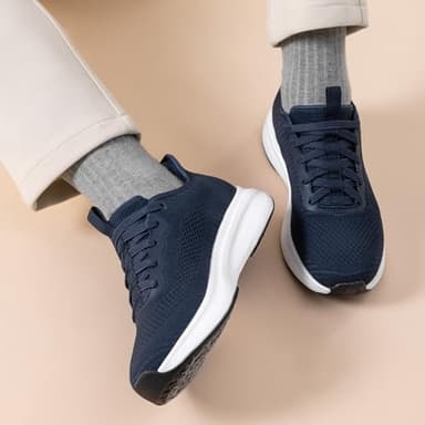 Bruno Marc Men's Hands Free Slip-on Walking Shoes Casual Breathable Comfortable Knit Sneaker,Size 12,Navy,SBWA2401M - Image 7