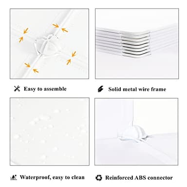 AWTATOS Cube Storage Organizer Storage 12 Cube Bookshelf DIY Plastic Closet Clothes Storage Shelves with Wooden Mallet, Stackable Storage Solution for Home, Bedroom, White - Image 6