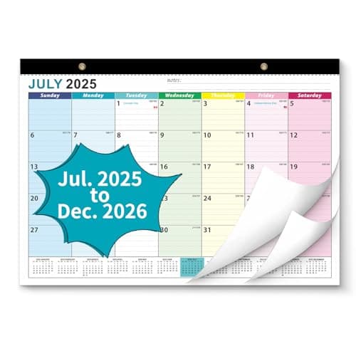 Desk Calendar 2025-2026, AgePlace Wall Calendar 2025 Covers July 2025 - December 2026, 17" X 12" Large Size With Holidays, Desktop Monthly Calendar for Home Classroom School & Office Or teacher Gifts - Image 1