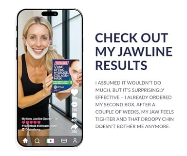 STYLIA V Line Lifting Collagen Face Mask - Double Chin Strap for Women - Jawline Shaper Face Lift Tape - Neck Lift Collagen Mask - Chin Strap for Sleeping - Hyaluronic Acid, Aloe Vera, Cica 10PC - Image 5