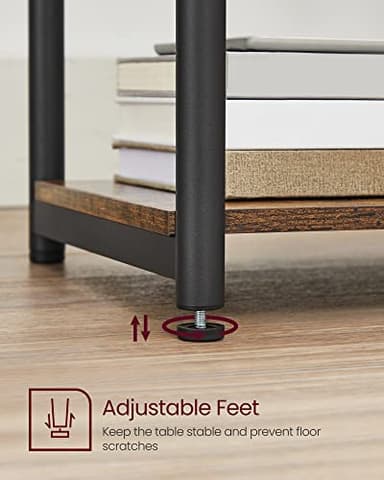 VASAGLE Side Tables Set of 2, Small End Table, Nightstand for Living Room, Bedroom, Office, Bathroom, Rustic Brown and Black ULET272B01 - Image 9
