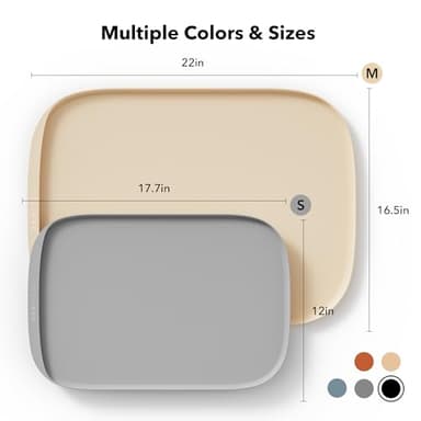 PETLIBRO Dog Food Mat, Silicone Non-Slip Waterproof Cat Food Mat for Feeder & Fountain & Bowl, Dog Bowl Mats with Raised Edge Spill Protection Floor, Extra Large Cove Feeding Mat for Pet 22''x16.5'' - Image 3