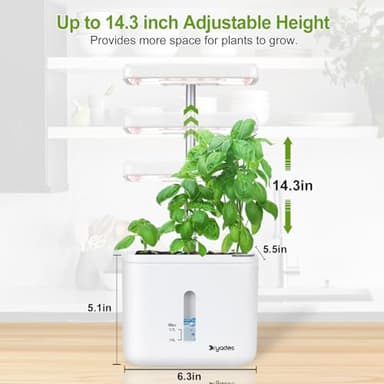 Indoor Garden Planter Growing Systems Soil plant pot indoor Small Smart Soil Gardening System with 17 Watts LED Grow Light Auto Timer Self-Watering Planter Pot Gifts for Mom Women (No Seeds&Soil) - Image 7