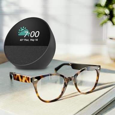 Amazon Echo Frames (newest model) + Echo Spot (newest model), Smart Glasses with Alexa, Cat Eye frames in Brown Tortoise with prescription ready lenses - Image 8