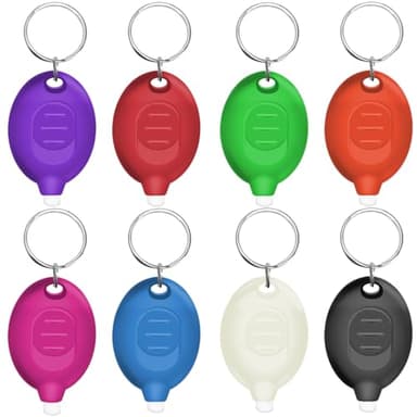 Daemson Mini LED Keychain Flashlight, Ultra Bright Tiny Flashlight, Small Keychain Flashlight White Light, Micro Pocket Key Ring LED Flashlight for Emergency Lighting - Multicolor Shell (8PCS) - Image 1