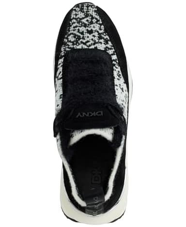 DKNY Women's Aveline Lace Up Sneaker, Black/Off White, 8 - Image 5
