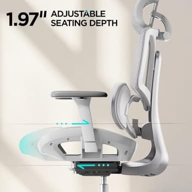 Hbada E3 Air Ergonomic Office Chair, Big and Tall Office Chair - with 3-Zone Dynamic Lumbar Support, 3D Adjustable Headrest, 3D Adjustable Armrests, Swivel, Grey(No Footrest) - Image 10