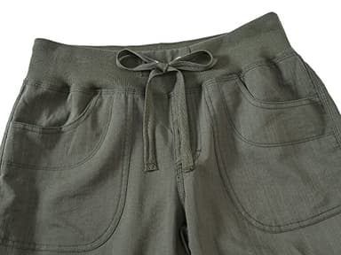 MoFiz Women's Cargo Capris Hiking Pants Lightweight Quick Dry Running Outdoor Casual Shorts Button Pockets UPF 50+ Army Green L - Image 5