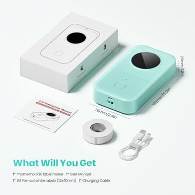 Phomemo D30 Label Maker Machine, Portable Bluetooth Mini Label Printer, Smartphone Handheld Thermal Sticker Small Labeler Multiple Templates Font Icon Inkless Custom Label for Home Kids School Items - Image 9