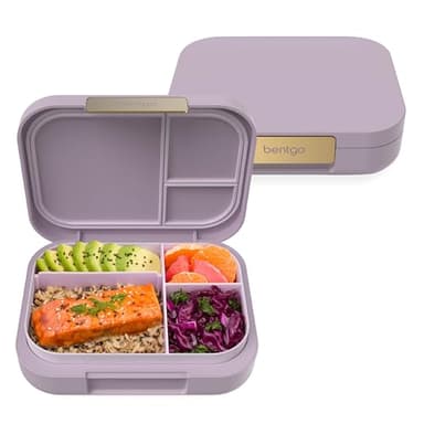 Bentgo Modern - Adult & Teen Bento Lunch Box; 3-4 Compartments, Leak-Resistant, 5.5 Cup Capacity/44 fl oz, Improved Locking Clips, Reusable, BPA-Free, Dishwasher/Microwave Safe Tray (Orchid) - Image 1