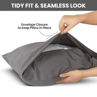 Utopia Bedding King Pillow Cases - 2 Pack - Envelope Closure - Soft Brushed Microfiber Fabric - Shrinkage and Fade Resistant Pillow Covers 20 X 40 Inches (King, Grey) - Image 3