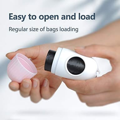 Fida Retractable Dog Leash for Small Breed up to 26 lbs, 16 ft Pet Walking Leash with Dispenser and Poop Bags, Anti-Slip Handle, Reflective Strong Nylon Tape, One-Handed Brake (S, White & Pink) - Image 5