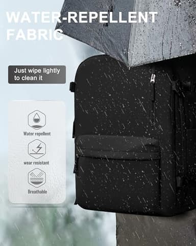 WONHOX Travel Backpack Women,Carry On Backpack Flight Approved 18x14x8 inches Bag Spirit Airlines Personal ltem,College Sports Hiking Rucksack Waterproof Casual Daypack Laptop Blackpack Men,Black - Image 8