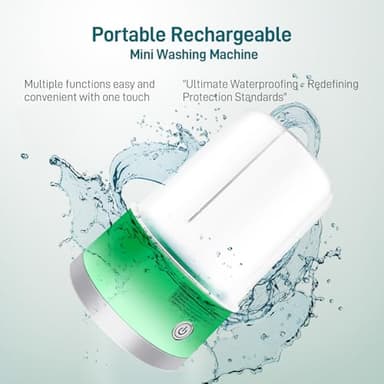 Underwear Washing Machine | 1L Portable Mini Washer Deep Cleaning of Underwear, Baby Small Clothes, Socks | Lightweight and Compact for Apartment, Dorm, Hotel, Travel, USB-C Rechargeable (Green) - Image 6