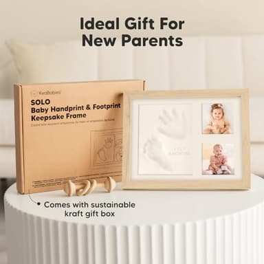 Baby Hand and Footprint Kit - Quick Dry Clay Baby Footprint Kit, Newborn Keepsake, Nursery Picture Frame for Boys, Girls, Personalized Gifts for Shower & Registry, New Mom Gift (Ash Wood) - Image 8