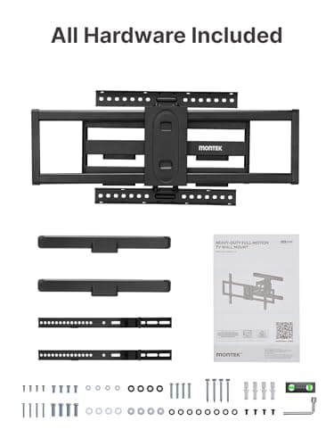 monTEK Full Motion TV Wall Mount for 43–95 Inch TVs, Pre-Assembled TV Mount with Tool-Free Tilt, Swivel, Extension, Max VESA 800 x 400mm and 132 lbs, 16″/18″ Wood Studs - Image 9
