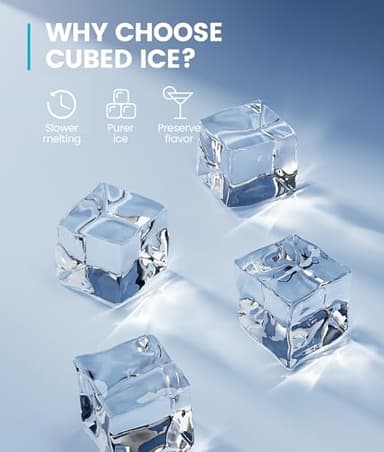 ecozy Ice Cube Makers Countertop, 33lbs Per Day Portable Ice Machine, Self-Cleaning Ice Maker Machine with 1.5L External Water Tank for Home Office Party Bar - Image 2