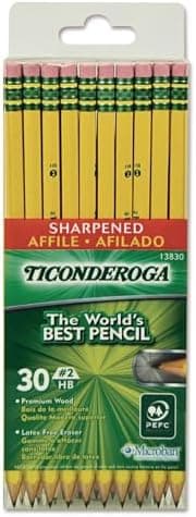 Ticonderoga Wood-Cased Pencils, Pre-Sharpened, #2 HB Soft, Yellow, 30 Count - Image 5