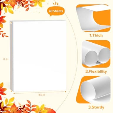 White Cardstock 8.5 x 11,White Card Stock,Cardstock Paper,Copy Paper for Printer,40 Sheets Card Stock Paper for Invitations,Menus,DIY Cards,Tags,Cards Making,Certificate,Construction,Office Printing - Image 3