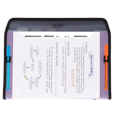 Five Star 7 Pocket Expanding File Organizer + Study App, Plastic Expandable File Folders with Customizable Tabs & Clear Cover, Holds 8-1/2" x 11", Zipper Closure, Amethyst Purple (351700G) - Image 5