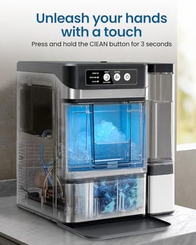 Walkmax Chewable Crunchable Countertop Nugget Ice Maker with 0.793 Gallon Tank，Large Capacity Ice Makers Countertop,41Lbs/24H, Self-Cleaning, One-Click Operation, Suitable for Party, Kitchen,Office - Image 4