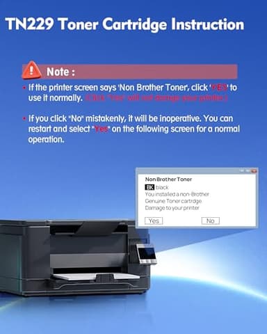 TN229 TN229XL Toner 4 Pack Compatible with Brother MFC-L3780CDW MFC-L3720CDW HL-L3280CDW HL-L3295CDW Printers - Image 6