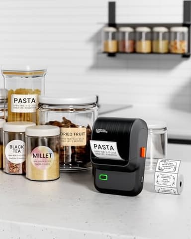 Ponek Label Maker, M100 Address Label Maker, Barcode Label Printer with 2000 Icons and 300 Templates, Bluetooth Thermal Label Printer for Small Business, Home, Logo, Office, School, Black - Image 2