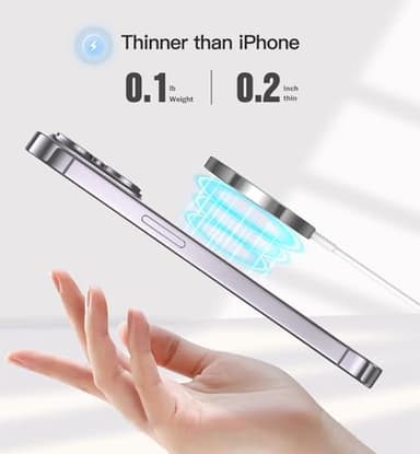 Magnetic Wireless Charger 15W Fast Mag Safe Charger for Cell Phone 16 Pro Max/16 Pro/16 Plus/16/15/14/13/12 Series 2 Pack Charging Pad for AirPods 3/2/Pro 2/Pro Mag-Safe Original Replacement - Image 2