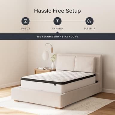 Signature Design by Ashley Full Size Chime 12 Inch Medium Firm Hybrid Mattresswith Cooling Gel Memory Foam for Pressure Relief, Fiberglass Free, Mattress In A Box - Image 7