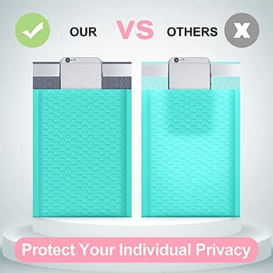 UCGOU Bubble Mailers 7.25x12 Inch Teal 25 Pack Usable Size 7.25x11 Padded Envelopes Small Business Opaque Packaging Self Seal Waterproof Boutique Bulk Shipping Bags for Jewelry Makeup Supplies #1 - Image 6