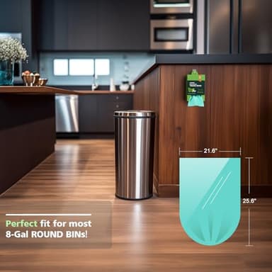 Biodegradable 8 Gallon Trash Bags, AYOTEE Garbage Bags 8 gallon, Compostable Medium Trash Bag, Unscented Leak Proof Bag for Office, Home, Bathroom, Bedroom, Car, Kitchen, Pet(Green) - Image 7