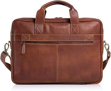 Leather briefcase 18 Inch Laptop Messenger Bags for Men and Women Best Office briefcase Satchel Bag (Tan) - Image 5