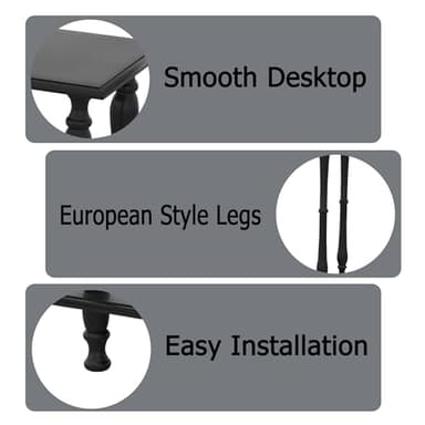 TaoHFE 32 Inch Narrow Black Console Tables for Entryway Table Couch Table Behind Sofa Skinny Hallway Table Vintage Wooden Black Side Table for Entrance Living Room Corridor Front Door - Image 7