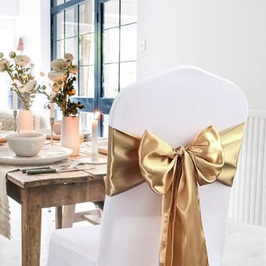 JEVIX 10 Pack Satin Table Runner 12 X 108 Inch Silk Table Runner for Party,Wedding, Birthday, Banquets,Decoration(Old Gold) - Image 6