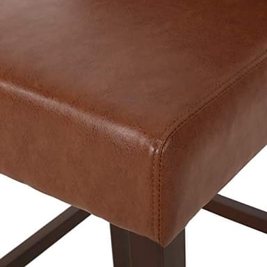 Christopher Knight Home Spencer Contemporary Wingback Barstools (Set of 2), Cognac Brown and Espresso, Faux Leather - Image 6