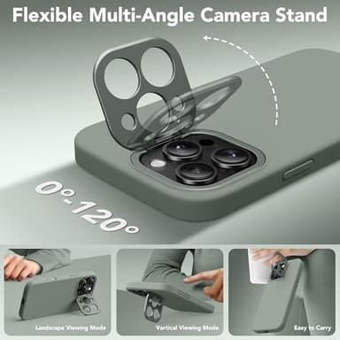 SuydanBox Magnetic for iPhone 16 Pro Case with Stand, Compatible with MagSafe, Silicone Upgraded [Camera Control Button] Shockproof Protective Phone Case for iPhone 16 Pro 6.3",Calke Green - Image 5