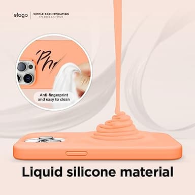 elago Compatible with iPhone 14 Pro Case, Liquid Silicone Case, Full Body Protective Cover, Shockproof, Slim Phone, Anti-Scratch Soft Microfiber Lining, 6.1 inch (Salmon) - Image 4