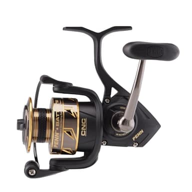 PENN Battle III Spinning Inshore Fishing Reel, HT-100 Front Drag, max of 15lb | 6.8kg, Made with Sturdy All-Aluminum Composition for Durability,Black/Gold - Image 4