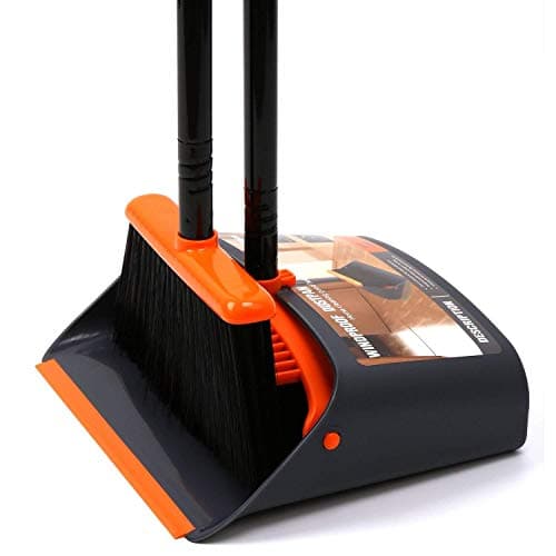 TreeLen Broom and Dustpan Set with 52" Long Handle for Home Kitchen Room Office Lobby Floor Use Upright Stand Up Stand Up Broom with Dustpan Combo - Image 1