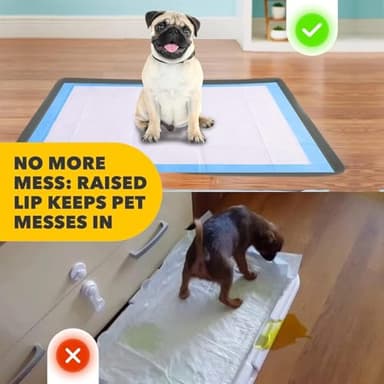 TidyFriend Dog Pee Pad Holder Tray Fits Up to 24” x 24” Wee Wee Pee Pads - Stable Grip, Raised Edges, Quick-Wipe Silicone Surface Dog Potty Tray Holder for Indoor Flooring Protection (Dark Grey) - Image 4